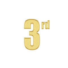 3 number gold 3d png