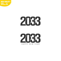 Creative Happy New Year 2033 Logo Design