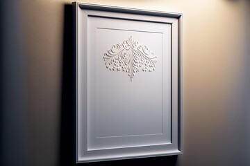 A wall art poster in a frame, side view, mockup, generative ai