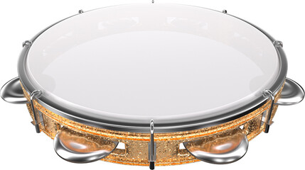 Fototapeta na wymiar Realistic tambourine supported on base