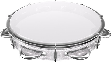 Fototapeta na wymiar Realistic tambourine supported on base