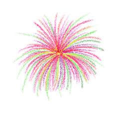 Fireworks display celebration. Handdrawn illustration