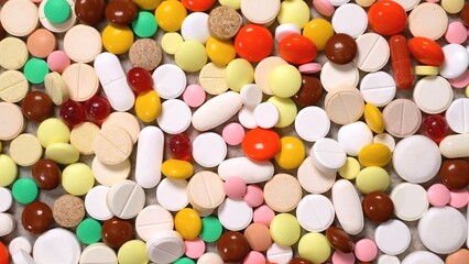 Fototapeta na wymiar Medicine pills, drugs and capsules. Pharmaceutical drugs. Medicine healthcare