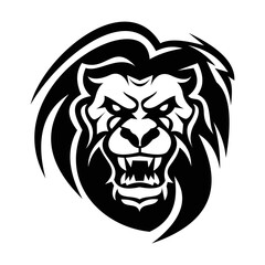 Lion silhouette logo symbol design illustration. Clean logo mark design. Illustration for personal or commercial business branding.