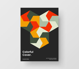 Fresh company identity design vector illustration. Original mosaic pattern booklet concept.