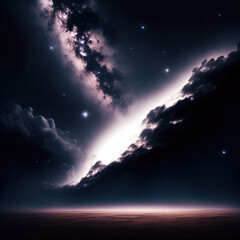 Fototapeta premium art illustration of the night sky . Generative AI