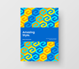 Fresh geometric shapes pamphlet concept. Creative corporate cover design vector layout.