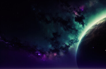 Obraz premium art illustration of the night sky . Generative AI