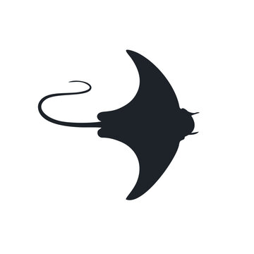 recommend clip art: Silhouette of stingray (manta ray) 