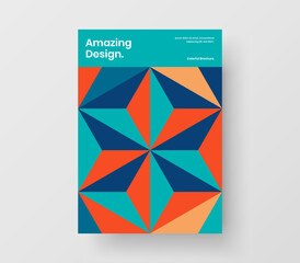 Simple mosaic shapes flyer illustration. Colorful company brochure A4 design vector layout.