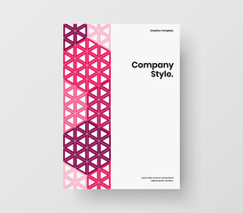 Creative poster A4 design vector concept. Fresh geometric pattern corporate cover layout.