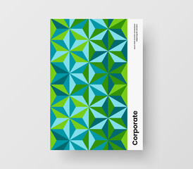 Creative pamphlet A4 design vector layout. Fresh mosaic tiles brochure concept.