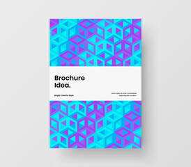Abstract catalog cover A4 design vector concept. Amazing mosaic pattern flyer layout.