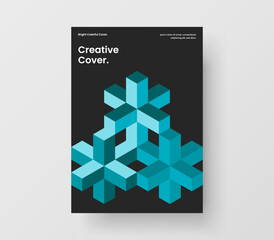 Creative handbill design vector illustration. Isolated geometric hexagons journal cover concept.