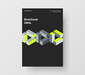 Isolated corporate identity design vector illustration. Clean geometric hexagons brochure template.