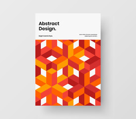 Amazing journal cover A4 vector design layout. Simple geometric pattern company identity concept.