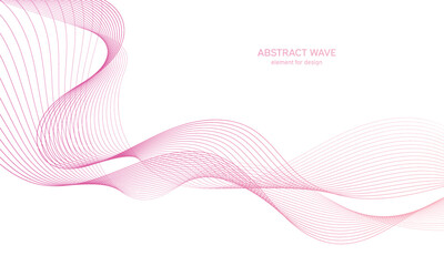 Abstract colorfull wave element for design. Digital frequency track equalizer. Stylized line art background.Vector illustration.Wave with lines created using blend tool.Curved wavy line, smooth stripe