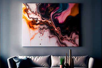 Colorful Abstract background, exquisite marble ink art, home decoration