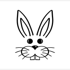 Doodle rabbit icon Easter line art Hare for design Vector stock illustration EPS 10
