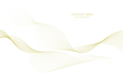Abstract colorfull wave element for design. Digital frequency track equalizer. Stylized line art background.Vector illustration.Wave with lines created using blend tool.Curved wavy line, smooth stripe