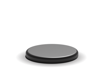 Black Pedestal Stage Isolated on White Background 3D Rendering Transparent PNG
