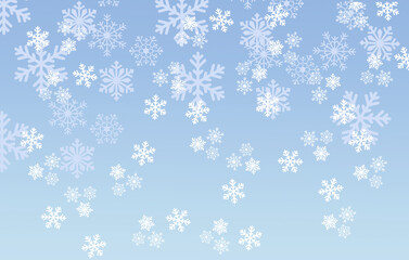 Snow flake background in shades of blue