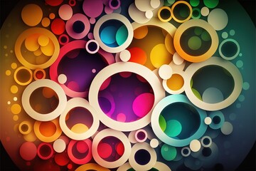 Abstract colorful circles background. Generative ai illustration