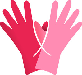 two hands clapping giving high five touch with heart sign for decoration, website, web, mobile app, printing, banner, logo, poster design,card,social media,template, etc.