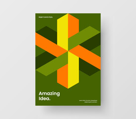 Amazing geometric shapes book cover illustration. Simple annual report A4 vector design template.