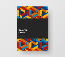 Clean geometric pattern company brochure template. Abstract magazine cover design vector illustration.
