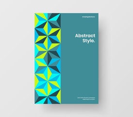 Colorful leaflet A4 vector design template. Simple geometric pattern corporate identity layout.
