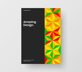 Isolated mosaic shapes brochure layout. Abstract annual report design vector illustration.