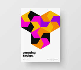 Fototapeta premium Trendy brochure vector design concept. Fresh mosaic tiles placard illustration.