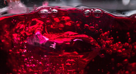 Red wine abstract splashing.