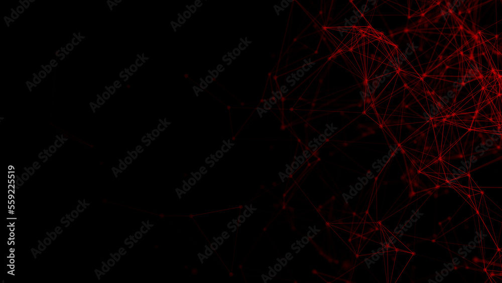Poster Abstract plexus geometry background. Digital technology network connection concept. 3D rendered illustration.