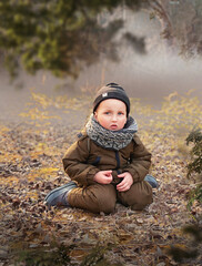 little child in forest
