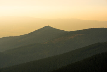 View from the top of Śnieżnik on the Czech Morawa valley / Widok z szczytu Śnieżnika na czeską dolinę Morawy