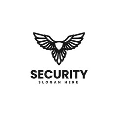 Vector Logo Illustration Security Line Art Style