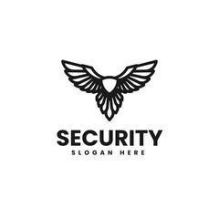 Vector Logo Illustration Security Line Art Style