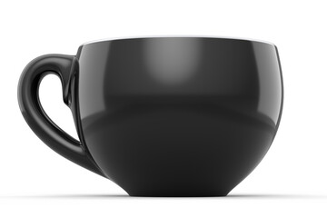 Ceramic coffee cup for cappuccino, americano, espresso, mocha, latte on white