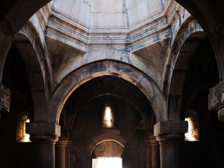 Goshavank, Nor Getik is an Armenian medieval monastic complex of the XII-XIII centuries in the village of Gosh, Tavush region of Armenia. Interior, dome and arched vaults
