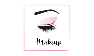 Modern logo for makeup artists. Eye icon with makeup