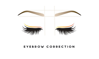 Modern logo for makeup artists. Eye icon with eyebrow correction