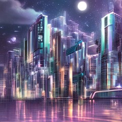 Futuristic city scenery - generative ai