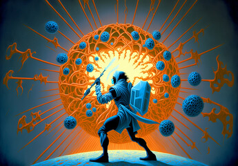 scientist fighting a virus