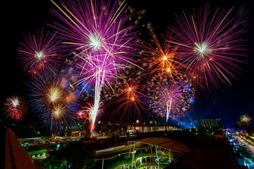 Bright colorful fireworks