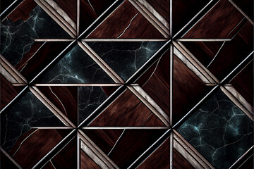 Shades watercolor marble design of dark wood tiles background