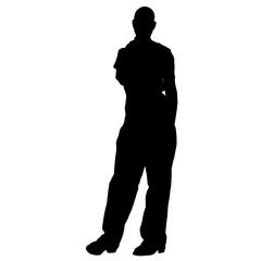 Vector silhouettes of people. Peoples shape. Black color on isolated white background. Graphic illustration. EPS10.