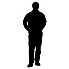 Vector silhouettes of people. Peoples shape. Black color on isolated white background. Graphic illustration. EPS10.