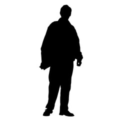 Vector silhouettes of people. Peoples shape. Black color on isolated white background. Graphic illustration. EPS10.